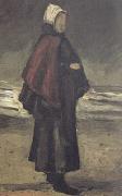 Vincent Van Gogh Fisherman's wife on the Beach (nn04) china oil painting reproduction